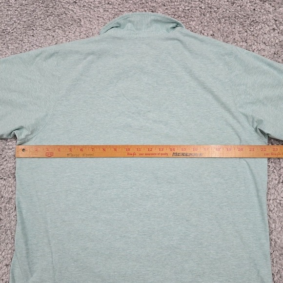 B Draddy Polo Shirt Mens Large Green‎ Striped Short Sleeve Stretch Pima Cotton - Picture 7 of 9